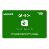 Cartão Presente Pré Pago Xbox Live R$ 50 Reais Gift Card