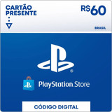 Cartão Psn R$ 60 Reais Playstation Network Brasil Ps4 Ps5