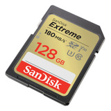 Cartao Sandisk Sdxc Extreme Sd U3 Ultrahd 4k 180mb/s 128gb