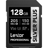 Cartão Sdxc 128gb Lexar Silver Plus 205mb/s Uhs-i V30 U3