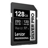 Cartão Sdxc 128gb Lexar Silver Pro 4k 280mb/s Uhs-ii V60 U3