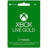 Cartão Xbox Live Gold 3 Meses Brasil Br