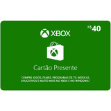 Cartão Xbox R$ 40 Reais Brasil Microsoft Xbox One Series