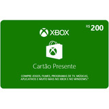 Cartão Xbox R$200 Reais Microsoft Gift Card Xbox One Series
