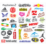 Cartela 40 Adesivos Marcas Oakley Nike Levis adidas Element
