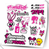 Cartela Adesivos Feminina Moto Carro Mulher Girl Power C-3