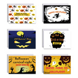 Cartões Comemorativos De Halloween Com Envelopes, Adesivo Tr