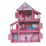 Casa Boneca Infantil Polly Barbie Lol 80 Cm Mdf Com Móveis