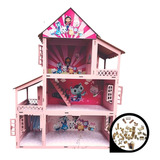 Casa Casinha De Boneca 3 Andar Mdf Com Mini Móveis E Brindes