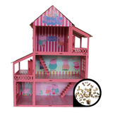 Casa Casinha De Boneca 3 Andares Completa Com Móveis Mdf