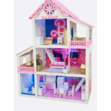 Casa Casinha De Bonecas Mdf Barbie Polly Lol Com Iluminação