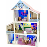 Casa Casinha De Bonecas Mdf Completa Peppa Com Iluminação