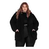 Casaco Longo Teddy De Inverno Plus Size Peluciado Promoção 
