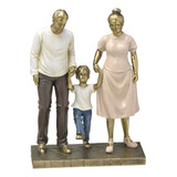Casal De Namorado Decorativo Escultura De Familia 15cm Cor Avós E Neto