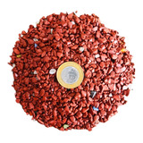 Cascalho De Pedra Jaspe Vermelho Natural Miúdo 01 - 500g