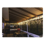 Cascata 6m 250 Leds Fixo Luz Quente Ou Branca Eventos Natal