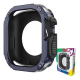 Case Capa Protetora Anti Choque Dupla Proteção 123-sfa-01 Marca 123smart Compativel Com Apple Watch Ultra 1 E 2 49mm - Cor Azul Marinho Com Preto