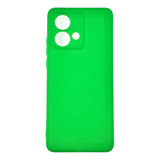 Case Capinha Aveludada Luxo Para Motorola Moto Edge 40 Neo Cor Verde-limão