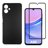 Case Capinha Emborrachada Top + Película 3d Para Samsung A06