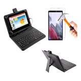 Case Com Teclado P/ Tablet Galaxy Tab A7 Lite 8.7 + Película