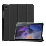 Case Flip Smart + Película P/ Galaxy Tab A8 2021 X200 X205