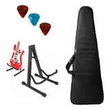 Case Para Baixo Contra Baixo Luxo + Suporte De Chao + Palhet