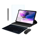 Case + Teclado Abnt2 + Mouse + Películ Para Galaxy Tab S7 Fe