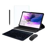 Case + Teclado Abnt2 + Mouse + Películ Para Galaxy Tab S7 Fe