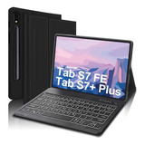 Case + Teclado Luz Abnt2 + Mouse + Pel Para Galaxy Tab S7 Fe