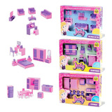 Casinha Boneca Quarto + Cozinha + Sala Brinquedo Menina Judy