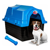 Casinha Cama Grande Pet N3 Plástico Para Gatos E Cães Cor Azul Desenho Liso