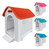 Casinha Casa Cachorro Base Branca Plástico Extra Grande N8 Cor Branca/vermelho