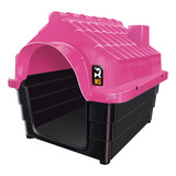 Casinha Casa Cachorro Cães Rinopet N5 Porte Médio Mec Pet Cor Rosa