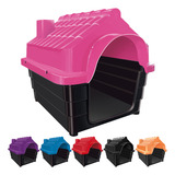 Casinha Casa Para Cachorro Cães Plástico Protege Rinopet N6 Cor Rosa