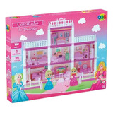 Casinha De Boneca Castelo Princesa 160 Pçs 2 Bonecas Montar