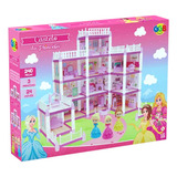 Casinha De Boneca Castelo Princesa 240 Pçs 3 Bonecas Montar