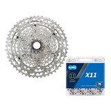 Cassete Shimano Deore M5100 11/51d + Corrente Kmc X11 - 11v
