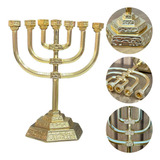 Castical Menorah 7 Velas Judaico Jerusalém Grande 19cm