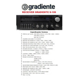 Catálogo / Folder : Receiver Gradiente Model S-106# Novo Okm