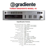 Catálogo / Folder : Tuner Gradiente Model 16 # Novo Okm.
