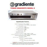 Catálogo / Folder : Tuner Gradiente Model 9 # Novo Okm.