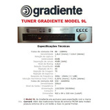 Catálogo / Folder : Tuner Gradiente Model 9l # Novo Okm.