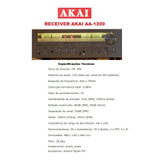 Catálogo / Folder: Receiver Akai Aa-1200 # Novo Okm.