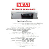 Catálogo / Folder: Receiver Akai Aa-a35 # Novo Okm.