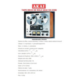 Catálogo / Folder: Tape Deck Akai De Rolo Gx-230d # Novo Okm