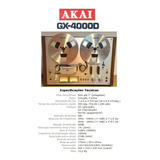 Catálogo / Folder: Tape Deck Akai De Rolo Gx-4000d# Novo Okm
