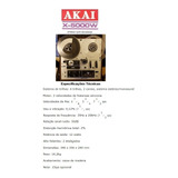 Catálogo / Folder: Tape Deck Akai De Rolo X-5000w # Novo Okm