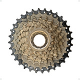 Catraca Roda Livre 9v 13/32d Rosca Paco 27 Marchas Bike Mtb Cor Dourado