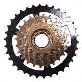 Catraca Roda Livre Rosca Index 8v 13/34d Mega Range Evolo Cor Dourado/preto Quantidade Máxima De Dentes 34 Quantidade Mínima De Dentes 13