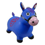 Cavalinho Pocotó Upa Upa Infantil De Borracha Com Luz E Som Cor Verde-escuro Forma Cavalo Azul